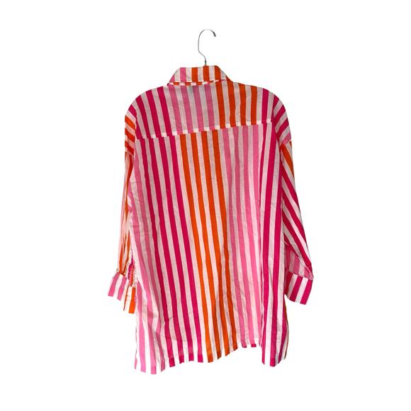 Beach Riot Pink Orange Striped Alex Beach Vacation Swim Cover Up Small Medium - Picture 8 of 11